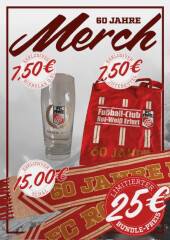 FC RWE-Jubil&auml;umsbundle: Schal + Bierglas + Jutebeutel